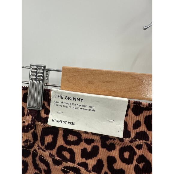 Ann Taylor The Skinny Highest Rise Pink Cheetah Corduroy Pants Women's Size 4 - Picture 7 of 9